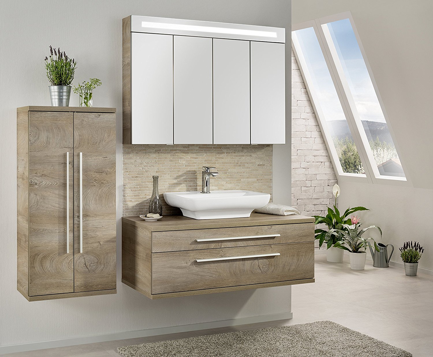 Schulz Badprofi - Fackelmann Doppel Midischrank STANFORD / Badschrank